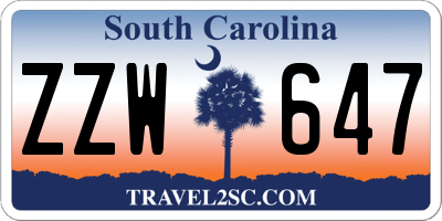 SC license plate ZZW647