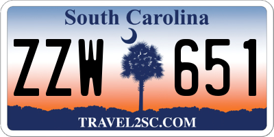 SC license plate ZZW651