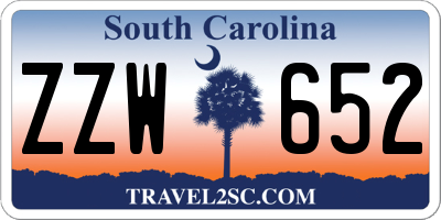 SC license plate ZZW652