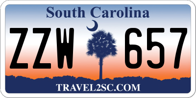 SC license plate ZZW657