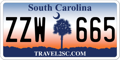 SC license plate ZZW665