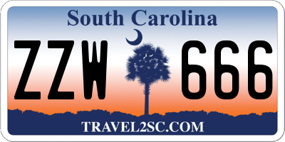 SC license plate ZZW666