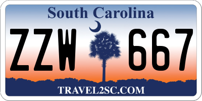 SC license plate ZZW667
