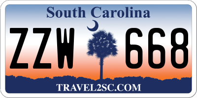 SC license plate ZZW668