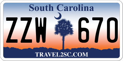 SC license plate ZZW670