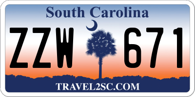 SC license plate ZZW671