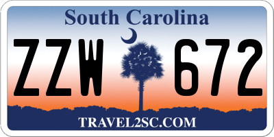 SC license plate ZZW672