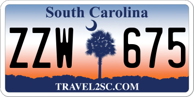 SC license plate ZZW675