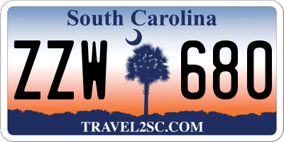 SC license plate ZZW680