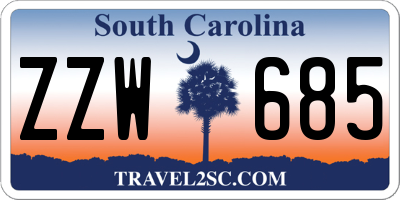 SC license plate ZZW685