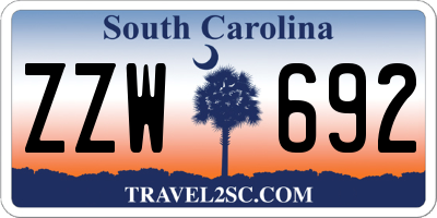 SC license plate ZZW692