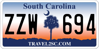 SC license plate ZZW694