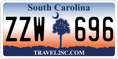 SC license plate ZZW696