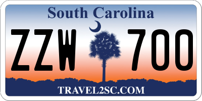 SC license plate ZZW700