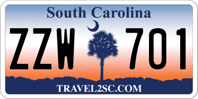 SC license plate ZZW701