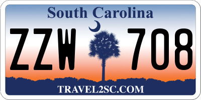 SC license plate ZZW708