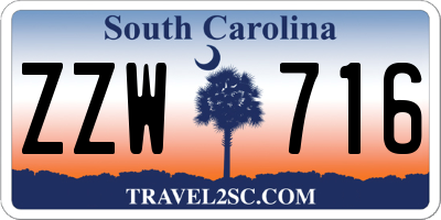 SC license plate ZZW716