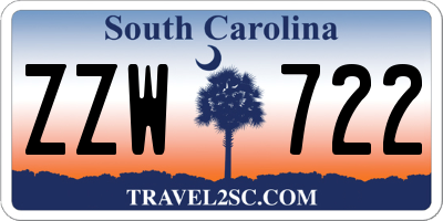 SC license plate ZZW722