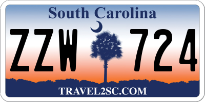 SC license plate ZZW724