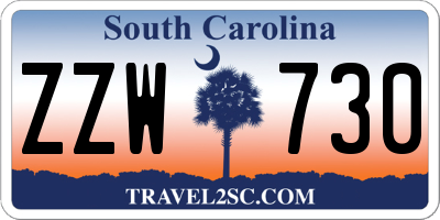 SC license plate ZZW730