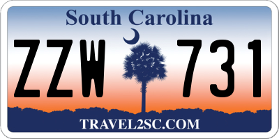 SC license plate ZZW731