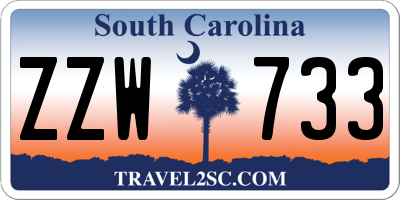 SC license plate ZZW733