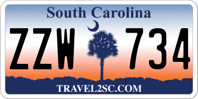 SC license plate ZZW734