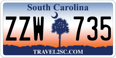 SC license plate ZZW735