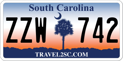 SC license plate ZZW742