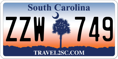 SC license plate ZZW749