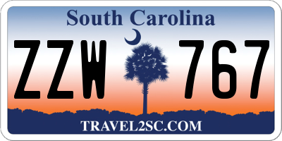 SC license plate ZZW767