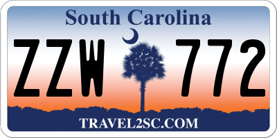 SC license plate ZZW772