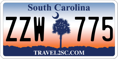 SC license plate ZZW775
