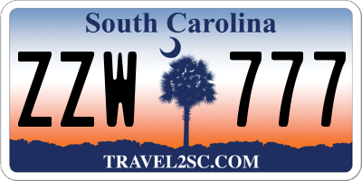 SC license plate ZZW777