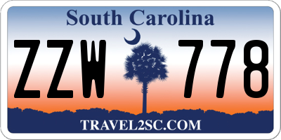 SC license plate ZZW778