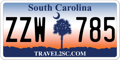 SC license plate ZZW785