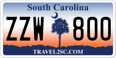 SC license plate ZZW800