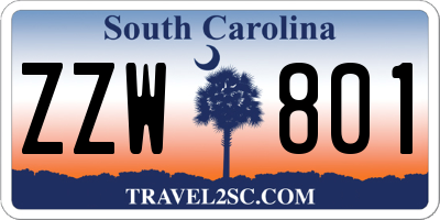 SC license plate ZZW801