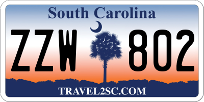 SC license plate ZZW802