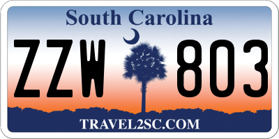 SC license plate ZZW803