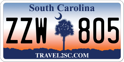 SC license plate ZZW805