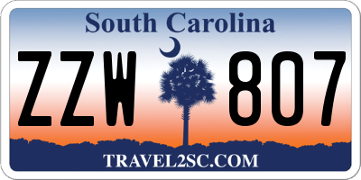 SC license plate ZZW807