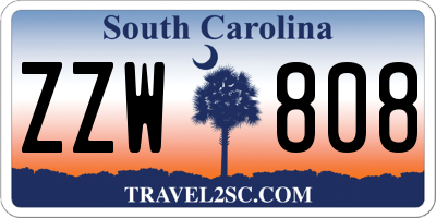 SC license plate ZZW808