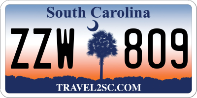 SC license plate ZZW809