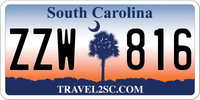 SC license plate ZZW816