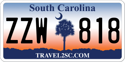 SC license plate ZZW818