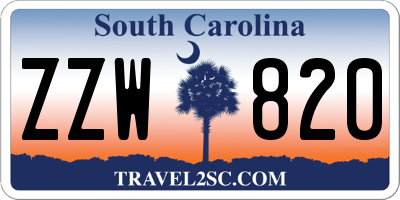 SC license plate ZZW820