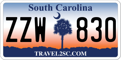 SC license plate ZZW830