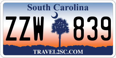 SC license plate ZZW839