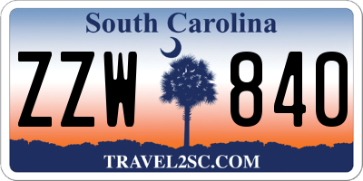 SC license plate ZZW840